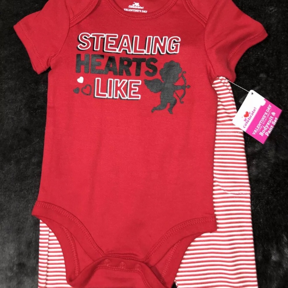 Baby 3-6m or 6-9m Valentine's Day 2 Piece Set Body Suit & Pants New! 💘
